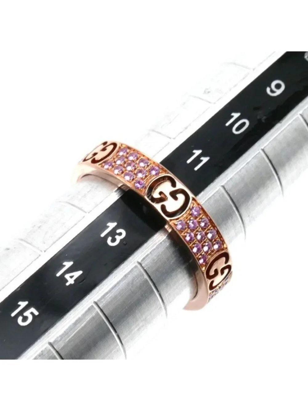 Gucci 18k Pink Gold Icon Star Ring Saffiano